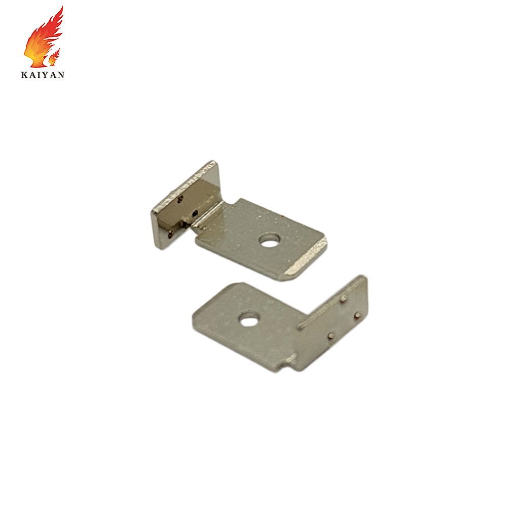 L Shaped Nickel Plated Brass Electrical Terminals Corrosion Resistance ...