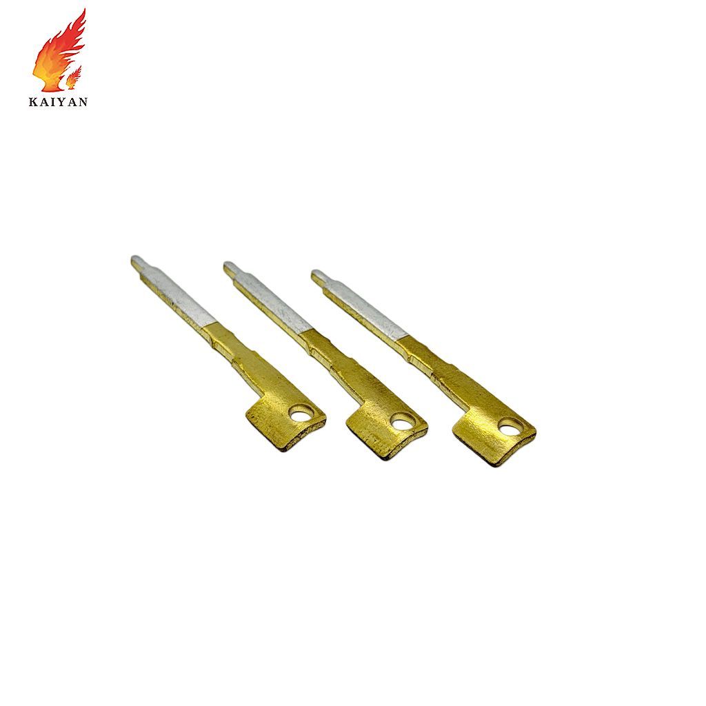 Stamped Formed L Shaped Brass Terminal Selective Tin Plating For ...